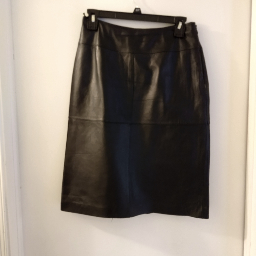 Jacqueline Smith Vintage Leather Pencil Skirt.